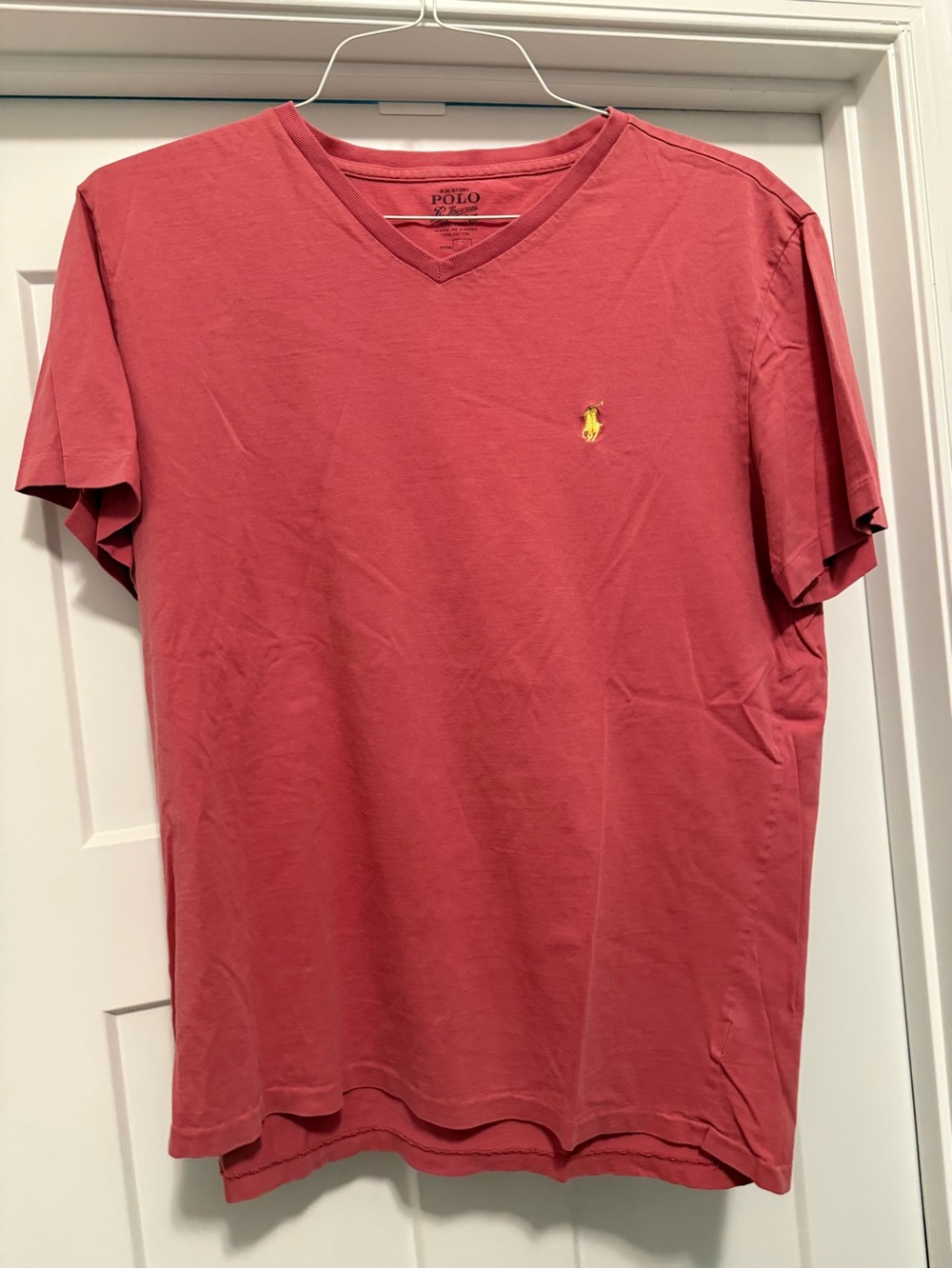 Ralph Lauren V-Neck Tee in Coral